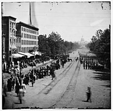 Washington, District of Columbia. Grand Review of the Army. Infantry passing on Pennsylvania Avenue near the Treasury LOC cwpb.02824