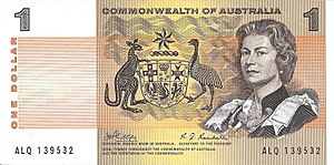 Australian $1 - original series - obverse