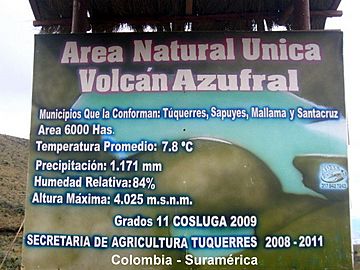 Azufral volcán datos