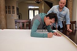 Charlie Sheen signing portrait