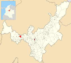 Location of the municipality and town of Briceño in Boyacá