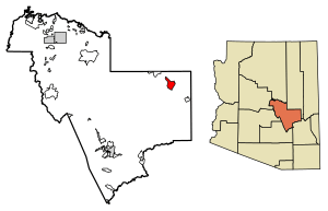 Location of Cedar Creek in Gila County, Arizona.