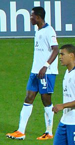 John Paintsil with Leicester City