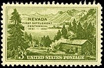 Nevada Centennial 1951 U.S. stamp.1