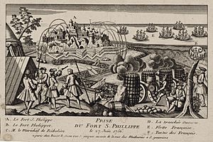 Prise du fort Saint Philippe a Minorque 1756