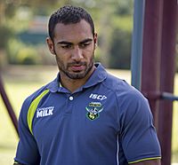 Reece Robinson at an Raiders autograph session at Bolton Park