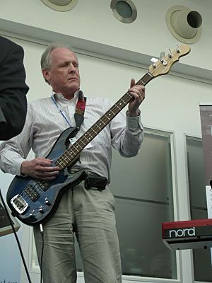 Steve Furber playing electric bass guitar 2012
