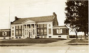 Wells High School Wells Maine 1937 Postcard