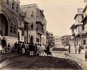 A street in Old Town, Karachi, India. Photograph, 1897. Wellcome V0029261