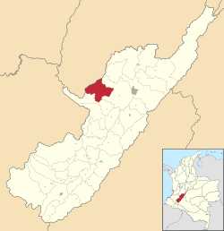 Location of the municipality and town of Santa María, Huila in the Huila Department of Colombia.