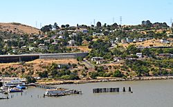 Looking south towards Crockett from the Carquinez Strait, July 14, 2010. Courtesy Federico Pizano.