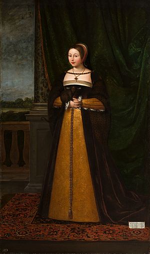 Daniel Mytens (c. 1590-1647) - Margaret Tudor, Queen of Scotland (1489-1541) - RCIN 401181 - Royal Collection