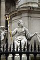 Detail of Anne of Great Britain statue, St Paul's in spring 2013 (2)