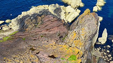 Hutton's unconformity at Siccar Point, Scotland