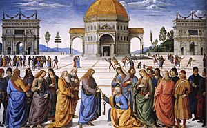 Perugino - Entrega de las llaves a San Pedro (Capilla Sixtina, 1481-82)