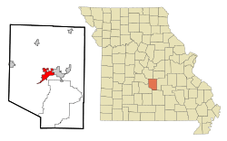 Location of Waynesville, Missouri