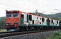 QR electric locos 3102 & 3255 on the Goonyella line ~1991