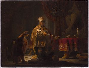 Rembrandt Harmensz. van Rijn (Dutch - Daniel and Cyrus before the Idol Bel - Google Art Project