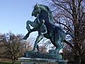 Statue of a Horse and Horse Tamer in Malvern Park, Solihull - 2010.JPG