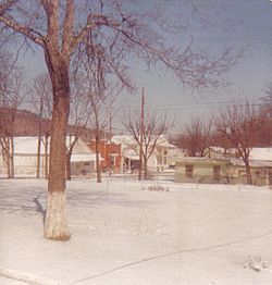 A view of the town in 1978 looking towards the old post office