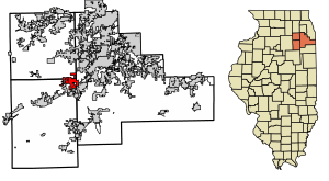 Location of Minooka in Will County, Illinois