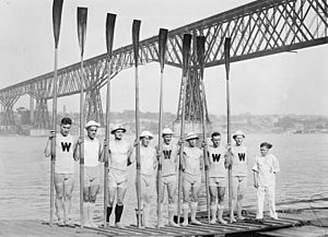Wisconsin varsity rowing team at 1914 Poughkeepsie regatta