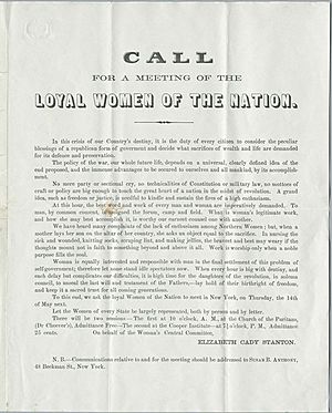Womans National Loyal League 1863 Call