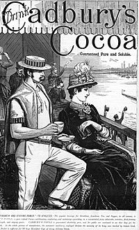 Cadbury's Cocoa advert with rower 1885