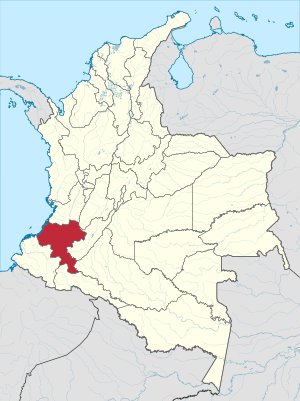 Cauca shown in red