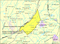 Census Bureau map of Walpack Township, New Jersey