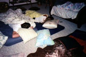 Children at a sleepover