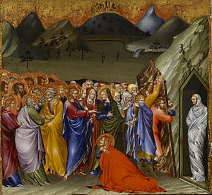 Giovanni di Paolo - The Resurrection of Lazarus - Walters 37489A
