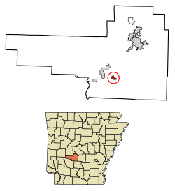Location of Donaldson in Hot Spring County, Arkansas.