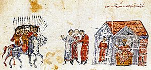 Krum gathers his people The Chronikon of Ioannis Skylitzes.