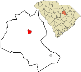 Location in Lee County and the state of South Carolina.