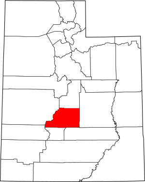 Map of Utah highlighting Sevier County
