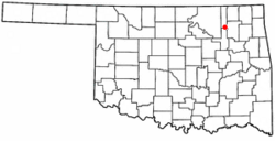 Location of Vera, Oklahoma
