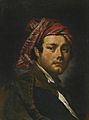 Portrait of a Man, Bust-Length, Wearing a Red Headscarf by Vittore Ghislandi