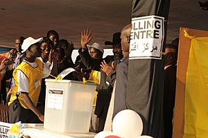 President Salva Kiir Mayardit voting in southern Sudan referendum