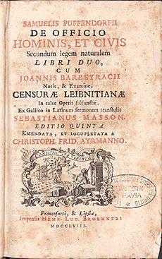 Pufendorf, Samuel von – De officio hominis et civis juxta legem naturalem libri duo, 1758 – BEIC 6501885