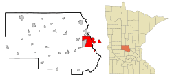 Location within Stearns, Benton, and Sherburne Counties