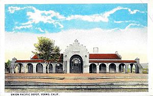 The former Union Pacific depot in the 1920s
