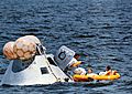 Apollo 7 crew during water egress training