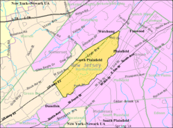 Census Bureau map of North Plainfield, New Jersey