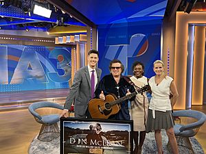 Don McLean receives a 50-million record sales plaque from the TV show Good Morning America