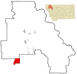 Location of Niarada, Montana