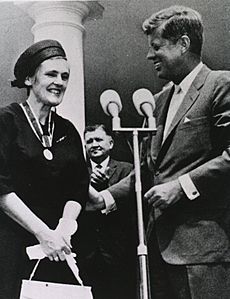 Frances Oldham Kelsey and John F. Kennedy