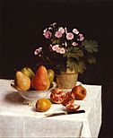Henri Fantin-Latour - Still life (primroses, pears and promenates) - Google Art Project