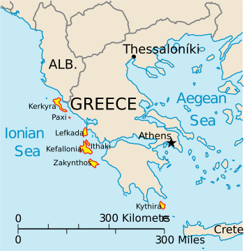 The Republic's territory extended to the seven main islands plus the smaller islets of the Ionian Sea