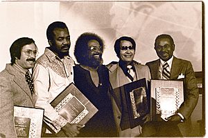 Jim Jones receives the Martin Luther King, Jr. Humanitarian Award - January 1977